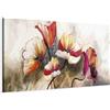 B&D XXL - Quadro Fiori Papaveri 120x40 cm 1 Pezzo Stampa su Tela Strutturata XXL Quadri Moderni Murale Arte Moderno Grafica Decorazioni da Parete Pittura Immagini Decori Astratto b-A-0340-b-a