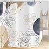 Hnmdmyi Tenda da doccia Boho 120x180, fiori astratti tende da doccia metà secolo moderno geometrico minimalista estetico arte tenda da bagno impermeabile poliestere tessuto lavabile tenda da bagno