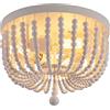 H.W.S Plafoniere Lampada Da Soffitto Per Soggiorno Lampadario Fattoria In Legno Perline Di E27 A Sospensione Vintage Incasso Camera Letto Cucina Sala Pranzo Corridoio (A)