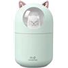 BYYLECL Umidificatore a forma di gatto, mini umidificatore da scrivania a nebbia fredda, 300 ml, 2 modalità di spruzzo, spegnimento automatico, umidificatore con luce notturna USB, motivo gatto carino