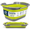 OWIJI Cesto Portabiancheria Sporca Richiudibile Plastica con Manici Cesta Panni Sporchi 60 x 40 x 27,5 cm Contenitore 27 Litri Bucato Laundry Salvaspazio Portatile Pieghevole Organizer Lavanderia