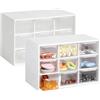 Zyiphor 2 Pezzi Mini Cassettiera Portaoggetti con 9 Cassetti Cassettiera Piccola Portaoggetti Mini Cassetti di Stoccaggio per Cucito, Lavori Creativi e Accessori