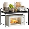 NETEL supporto per microonde allungabile, mensola microonde a 2 Livelli,supporto microonde salvaspazio,scaffale da cucina，Organizzatore di Stoccaggio per Cucina, Nero
