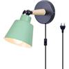 TOKIUS Lampade da Parete Interno Vintage Applique da parete Moderno Faretti da Muro Retrò in Metallo e Legno E27 Plafoniere Cucina Per Cucina Camera da letto, Cavo di 1,8 m, regolabile