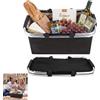 Ruikcoll Cestino pieghevole per la spesa, cestino refrigerante, cestino da picnic isolato, cestino da trasporto, borsa frigo portatile con manici imbottiti, per la spesa, i viaggi, i picnic, 18 L,1 pack(nero)