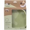 Interbaby Piatto piano in silicone verde con ventosa per bambini