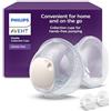 AVENT Philips Avent Hands-free Double Collection Cups, coppette di raccolta ultraleggere e trasparenti per tiralatte elettrico, 4 coppe per il seno 2 da 21 mm, 2 da 24 mm, 2 inserti da 19 mm, SCF439/01