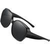 Genérico Occhiali da sole polarizzati da donna, con montatura quadrata avvolgente, con protezione UV, occhiali da guida polarizzati Face Shadow con lenti antiriflesso