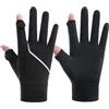 Generico Guanti touchscreen a dito intero, guanti in seta ghiacciata con protezione solare for guida e ciclismo(WHITE)