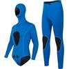 Fawfose Muta Termica in Neoprene da 3 Mm da Uomo con Cappuccio Fisso, per Immersioni, Pesca Subacquea, Surf, Nuoto (XL)
