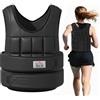 HOMCOM Giubbotto Zavorrato 20kg Unisex 38 Pesi Singoli, Imbottitura, Chiusure a Strappo, Nero
