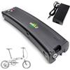 WILLQ Batteria Litio Interna per e-Bike Disponibile nei Formati 36V 7,8Ah/8,7Ah/9,6Ah/10,5Ah e 24V 10,4Ah/11,6Ah/12,8Ah/14Ah con Forma Curva, Caricabatterie e connettore a 2 Pin,36v7.8ah