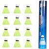 Generic REGAIL Set da Badminton 12 Pezzi Birdies da Badminton con Piume Premium per Allenamento Indoor All'aperto Bianco Giallo (Yellow)