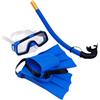 Alasum Set di Snorkeling per Maschera Subacquea Regolabile e Pinne in Pvc Blu, per Vacanze in Famiglia e Attività All'aperto