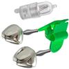 JSGHGDF Canna da pesca notturna a LED morsi esche allarme luce con due campane anelli indicatori clip antiscivolo Campane allarme pesca durevole antiscivolo clip avviso