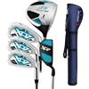 JWQFBC Mezzo Set Mazze da Golf Uomo Principiante con Sacca, Driver, Ferro - Shaft Acciaio o Carbonio