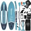 TIGERXBANG Tavola SUP Gonfiabile con Sedile Kayak e Accessori, Stand Up Paddle Board 335 cm per Adulti fino a 500 lb, Supporto Action Camera, Portabicchiere e Pagaia Doppia,Blu