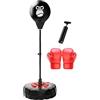 Riaisttd Standing Speed Bag, Boxing Training Speed Ball, Boxing Speed Boxing Bag with Boxing Gloves, Flessibile Height Reflex Training Punch Ball for Exercise, Boxing Speed Training Bag