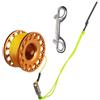 ENSDIEPLS Mulinello da Immersione a Dito, Bobina for Dita in Alluminio Multicolore 30 m/100 Piedi Bolt Snap Cave Wreck Drift(Pink)