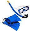 ULTECHNOVO Set da Snorkeling per Maschera Subacquea in Pvc Blu, Pinne Regolabili e Boccaglio Cinturino Completamente Regolabile per Avventure All'aperto