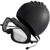 Kfwfuaee Cuffia da nuoto per capelli con occhiali Set di accessori per piscina in silicone per nuotatori adulti e allenamento quotidiano sul giro pratica cuffia da nuoto Set di occhiali per capelli lunghi