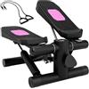 COSTWAY Mini Stepper per Esercizio a Casa, Stepper Idraulico con Fasce di Resistenza, Altezza Regolabile e Pedali Antiscivolo, Dispositivo per Allenamento Completo del Corpo (Nero)