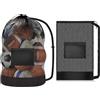 Tsathoggua Borsa da Calcio in Rete con Coulisse, Rete da Pallone Grande Sacco per Palloni, Sacca in Rete per Palloni da Calcio Large Spazio per 10-15 Palloni, Mesh Ball Bag per Basket Volley Rugby