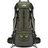 PORRASSO Zaino da Trekking 50L Zaino Impermeabile in Nylon Grande Zaini Campeggio Backpack Viaggio Multi Scomparto Nero