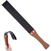 LiJingR Nuova pagaia in pelle con manico in legno antiscivolo, raccolto da equitazione per cavalli, 48,9 cm, colture equestri, nero