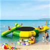 Generic Trampolino gonfiabile in PVC per nuoto e salto, con scivolo, adatto per attività sul lago