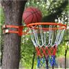 SGREMRWMY Canestro da Basket Portatile da Esterno, Cerchio in Metallo a Doppio Anello da 18 Pollici con Rete in Nylon e Cinghie Regolabili, for Tutte le età, Palo for Albero di Facile Installazione(Orange)