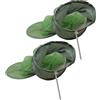TOKIDNY 2 Pezzi Rete da Pesca Pieghevole e Resistente Bordo Rivestito in Poliestere Verde Forca in Acciaio Inox per Supporto Stabile, per Uscite di Pesca Ricreative in Acque Interne