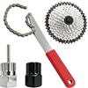 Rivvra Frustino per catena da bicicletta con estrattore per corona dentata e estrattore per cassetta, strumento universale per cambio della cassetta, estrattore pignone per cassette a 7, 8, 9, 10, 11