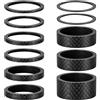 Minfuerang Set da 11 Distanziali Attacco Manubrio in Fibra di Carbonio per Bicicletta, Spessori Manubrio Bici 3K da 1-1/8 Pollici per MTB, 1/2/3/5/10/15 mm (11)