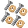 ibasenice 4 Pezzi Viti, Dadi e Rondelle in Ottone per Fissaggio Tavole Hydrofoil e Kite Foil Board, Acciaio Inox e Ottone, Design Anti Allentamento