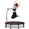 LIFERUN Trampolino elastico per interni, per adulti, diametro di 122 cm, piccolo, per allenamento, portata 150 kg, sospensione in corda in gomma stabile e silenziosa, manico regolabile in altezza a 3
