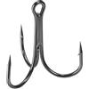 PATIKIL 2/0# Ami a Tre Punte da Pesca, 10pz Ami da Pesca in Acciaio Al Carbonio Ad Alta Resistenza 3X, Piegatura Rotonda con Ardiglione per Acqua Dolce e Salata, Nero