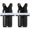 TOP-MAX 2 adattatori per valvola pompa a pedale, in plastica nera, compatibile con Halkey-Roberts