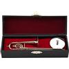 Tissting Modello di Strumento, Ornamenti Musicali in Miniatura Modello di Strumento Musicale Trombone con Supporto e Custodia, Trombone in Miniatura Dorato(16x4x4cm/6,3x1,6x1,6 Pollici)