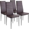 BAKAJI Set 4 Sedie Moderne sala da Pranzo Salotto Cucina Seduta Imbottita Ecopelle 4x Sedie in Promo Struttura Acciaio (Marrone)