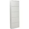 DRW Scarpiera con 5 cassetti in metallo con prese d'aria in bianco 50x15x170 cm
