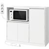 VASAGLE KAILYN Collezione - Credenza, Mobile da Cucina, Armadietto con Piano, Ripiano Porta Forno a Microonde, 1 Scomparto Aperto, 3 Ante, Ripiani Regolabili, Bianco Nuvola BBK373WB01