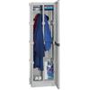 Dmora - Armadio da esterno Tongeren, Mobile outdoor a 1 anta, Armadio per lavanderia, 100% Made in Italy, 50x39h172 cm, Grigio chiaro e Nero