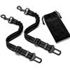 DATEFUN Cintura Sicurezza Cani Auto Regolabile - 2 Pezzi Cintura Cane Auto con Ammortizzazione Elastica e Sacca Portaoggetti per Tutte Cani e Gatti (Nero)