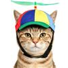 JIAHG Berretto elica per animali domestici con elica per cani, cappello da baseball colorato, con elica e fori per le orecchie (verde, S)