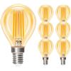 Dehobo E14 LED Lampadine, Lampadina Filamento 2700K Luce Bianca Calda LED E14 Bagliore Ambrato, 4W Equivalenti a 40W, 380Lm, Adatte per Faretti Soggiorno, Cucina, Applique - Pacco da 6
