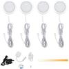 Lightess Luminosità 4 Pezzi per Credenza LED Regolabile Lampada per Armadio da Lavello per Cucina Luce Notturna per Vetrina Guardaroba Camera da Letto, Bianco Caldo