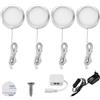 Lightess 4Pezzi Luci LED per Armadio, 4500K Luce LED Armadio per Cucina Sottopensile, Bianco Neutro Lampada da Lavello con Interruttore, Lampada Notturna per Armadietto, Scale, Cucina, Corrido