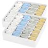 DIMJ Organizer Armadio - Set di 2 Organizer Cassetti Pieghevoli con 24 Scompartimenti Calzini Ciascuno, Divisori per Cassetti in Non Tessuto, per Intimo, Vestiti, Calzini e Cravatte, Bianco