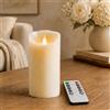Da by Candela LED in Cera di Paraffina Vera, 8 cm x 15 cm, Fiamma Oscillante Realistica, Candela Elettrica Senza Fumo con Telecomando, Funziona con 2 Batterie AA (Batterie Non Incluse)